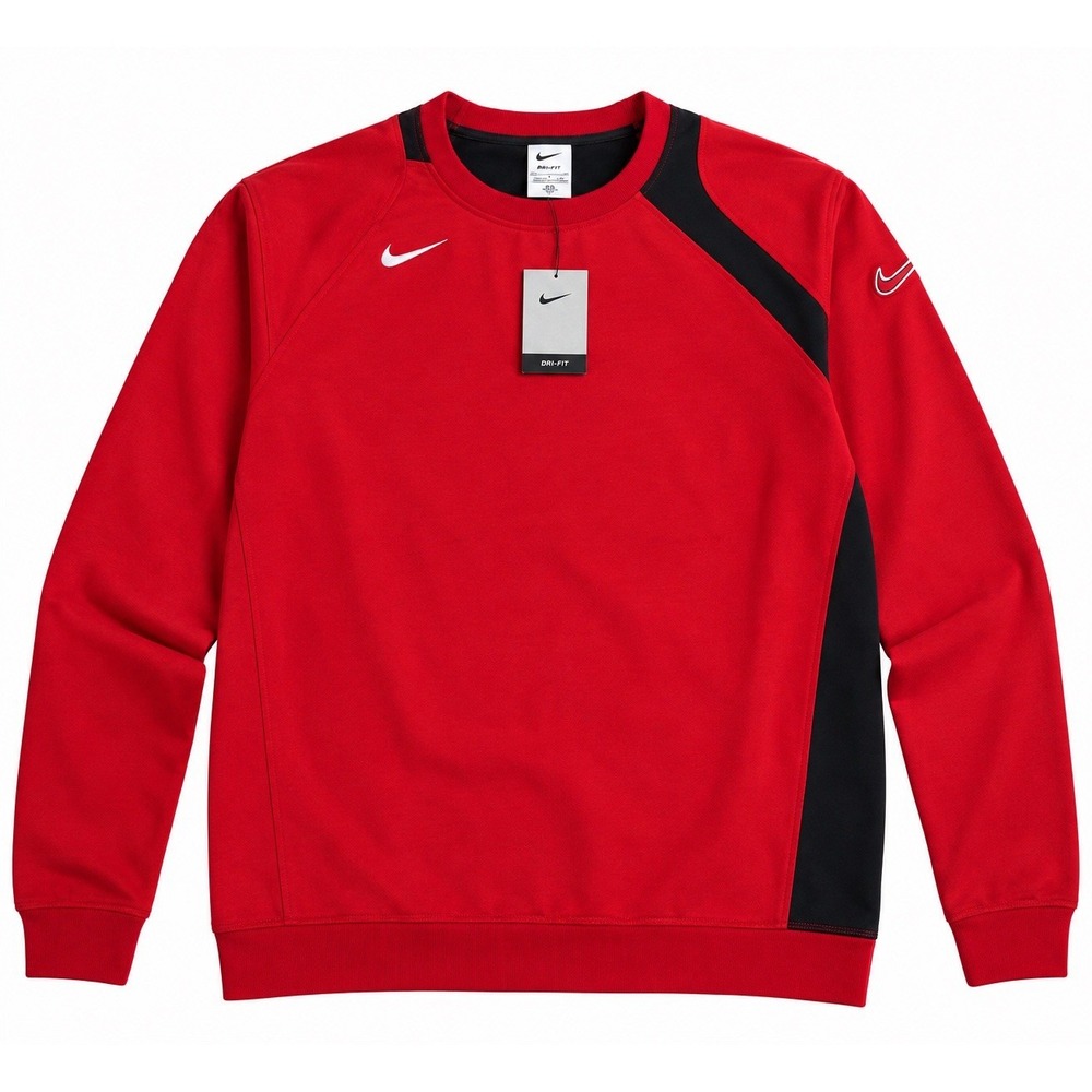 Nike Dri-FIT Crewneck Sweatshirt Mens XXL Red Black Pullover Athletic NWT